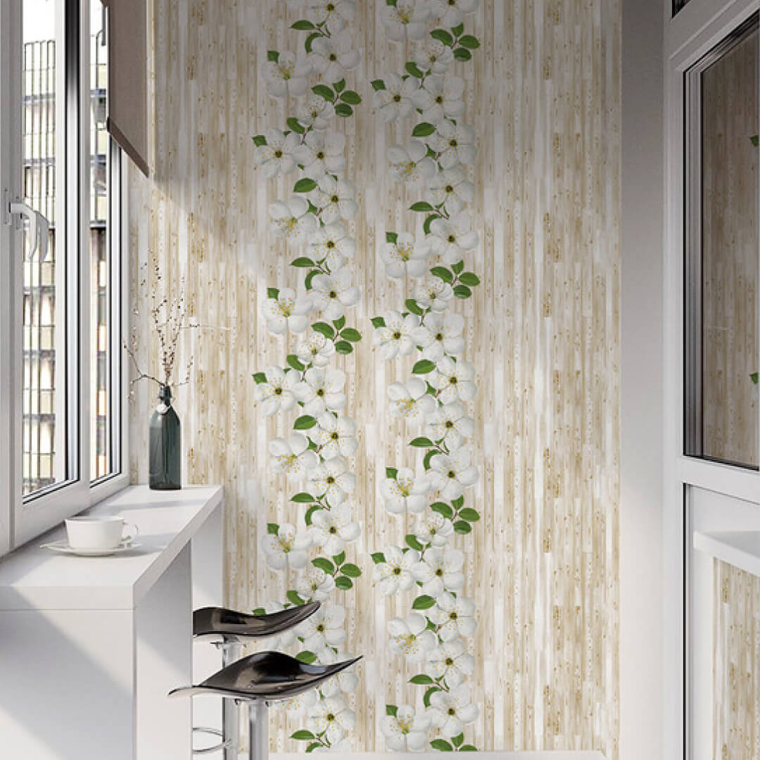 Панель ПВХ Яблоневый цвет Узор 644 2,6*0,25 STELLA Slim 5мм Premium (15) Premium Slim STSR-452 - Вид №1