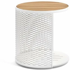 Atmosphera Круглый садовый стол из алюминия со столешницей из тика Switch Sc.sr