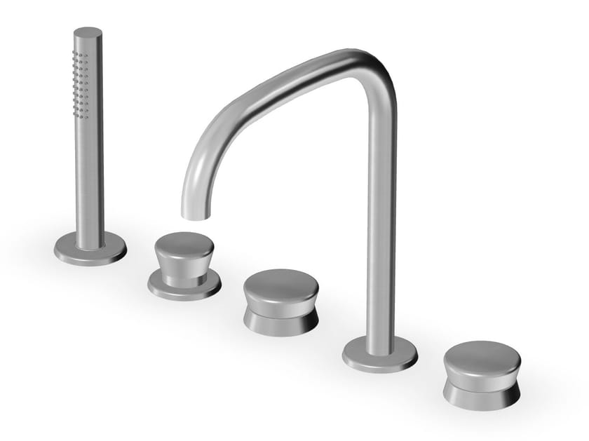 Смеситель для ванны с 5 отверстиями из нержавеющей стали с ручным душем Zucchetti Sablier ARCH-00128559