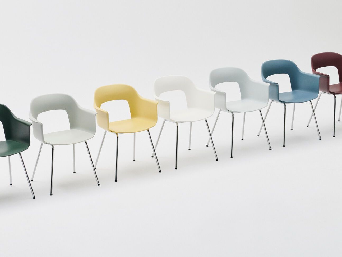 Полипропиленовый стул с подлокотниками с открытой спинкой Hay макет ARCH-00062765 - Вид №30