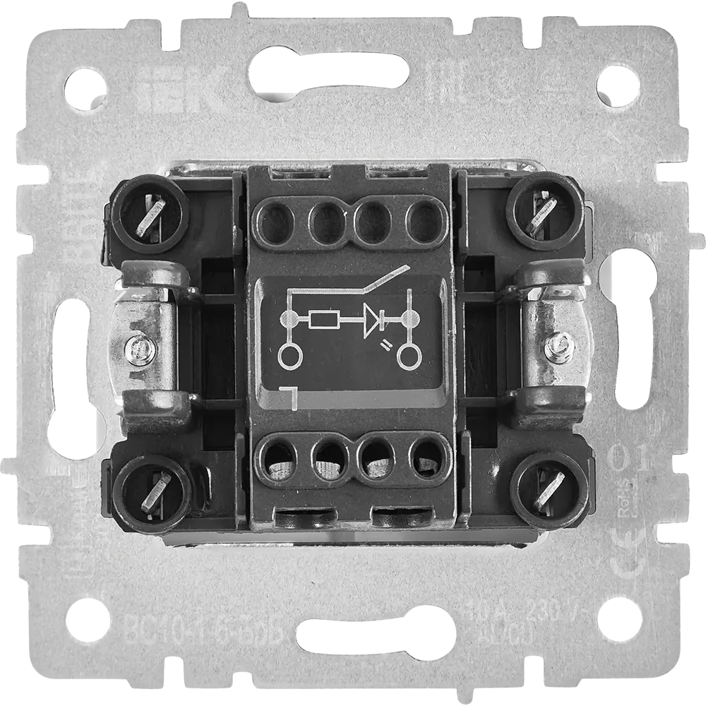 Выключатель IEK Brite одноклавишный с подсветкой, бежевый матовый 87761695 STLM-1112968 - Вид №2