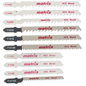 Набор пилок для лобзика универсальных Matrix T-SET1001, 10 шт.