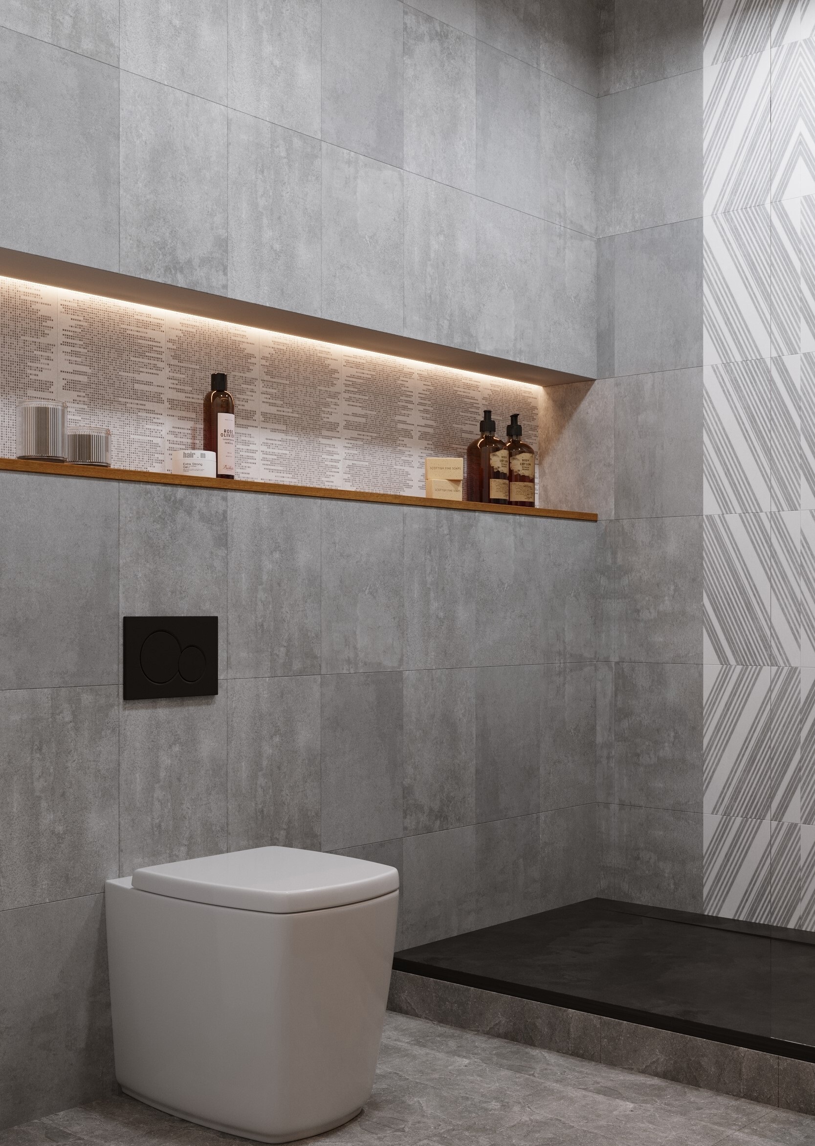 Керамическое панно AXIMA Скандинавия D1 светло-серый бетон 28×40 см 84134006 STLM-0046628 - Вид №5