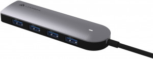 LC113 Разветвитель type-c usb 3.0 *4 hub slim gray LYAMBDA