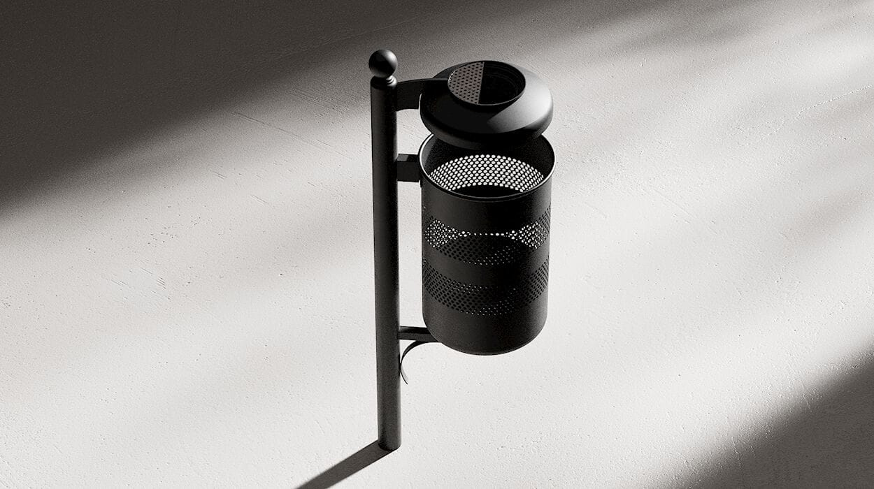 Держатель для мусора из листового металла с пепельницей с крышкой DIMCAR TAORMINA ARCH-00003089 - Вид №1