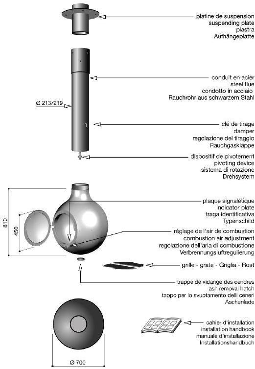 Focus creation Центральный вращающийся подвесной камин Bathyscafocus sun-id-1398745 - Вид №3