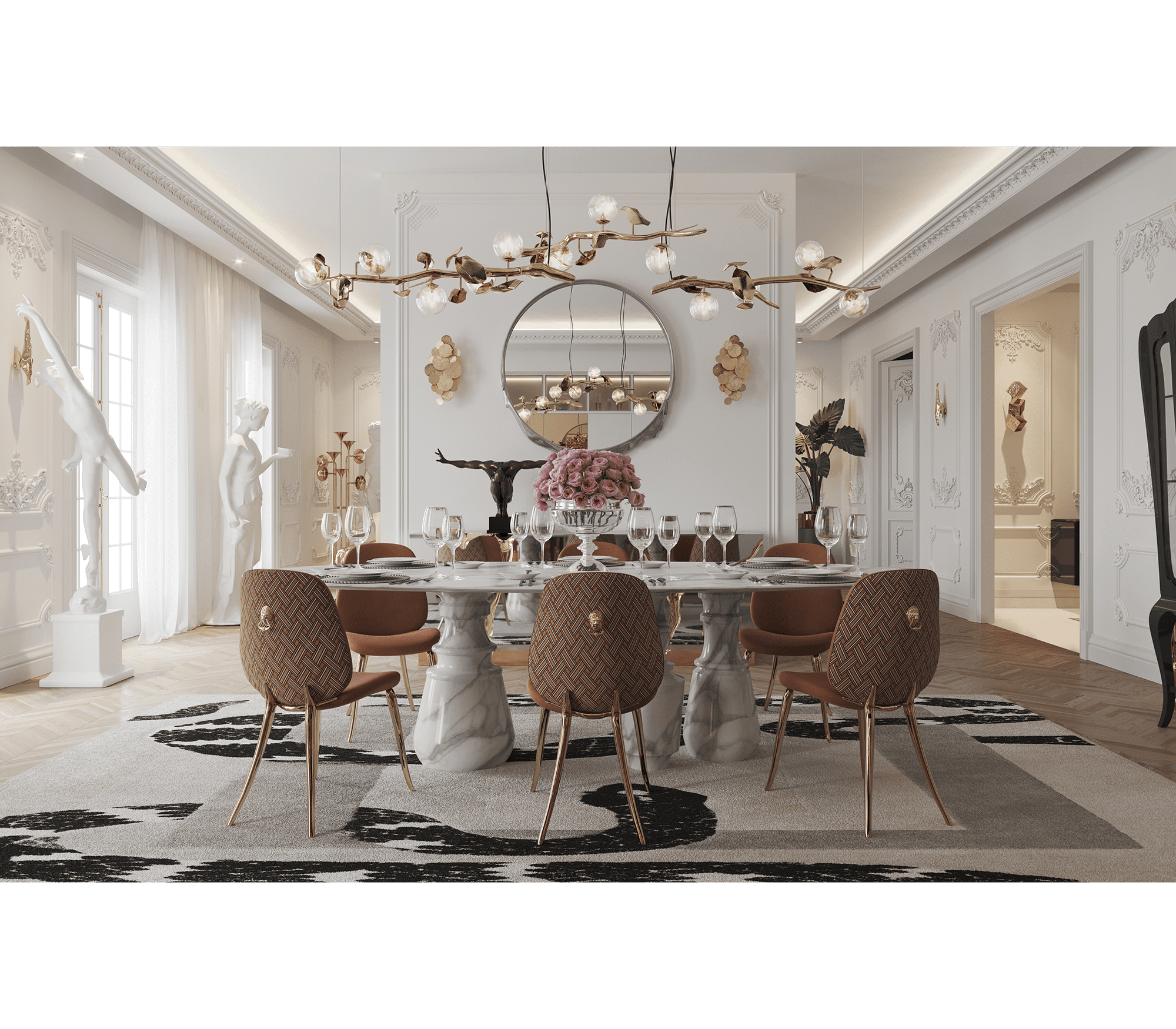 0-113 Овальный обеденный стол Pietra estremoz Boca Do Lobo  - Вид №4