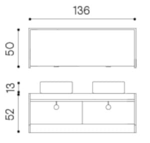 Двойной подвесной умывальник с ящиками Ex.T Swing ARCH-00101374 - Вид №2