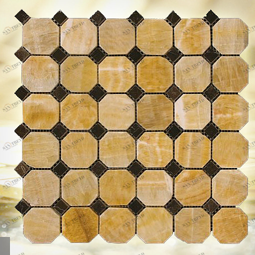 МОЗАИКА ИЗ НАТУРАЛЬНОГО КАМНЯ  M073+M076-BP NATURAL OCTAGON M073M076BP