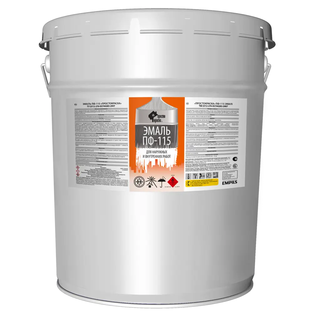 Эмаль Простокраска ПФ-115 полуматовая цвет зеленый 20 кг STLM-2058648 - Вид №1