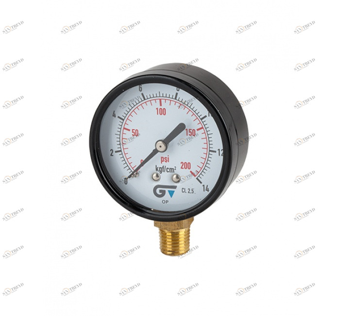 GENEBRE 3714 007 Pressure gauge Ø 63 mm, bottom connection, NPT thread 