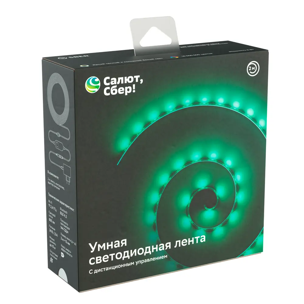 Умная светодиодная лента Sber SBDV-00033 144 диода/3 Вт/м 220-240 В 46 мм IP65 2 м RGB Santreyd STLM-2148059