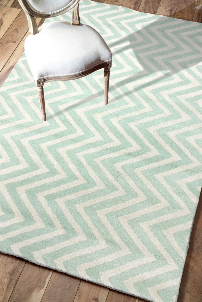 Ковер Zig Zag светло-голубой 2,4 3,3 м DOLLY CAPRETS ДИЗАЙНЕРСКИЕ, ЗИГ ЗАГ 015223 Белый;голубой  - Вид №1