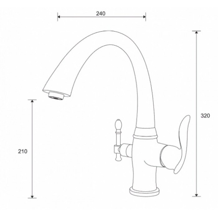 Zorg ZR 340 YF Satin Смеситель для кухни Zorg 320х240  - Вид №2