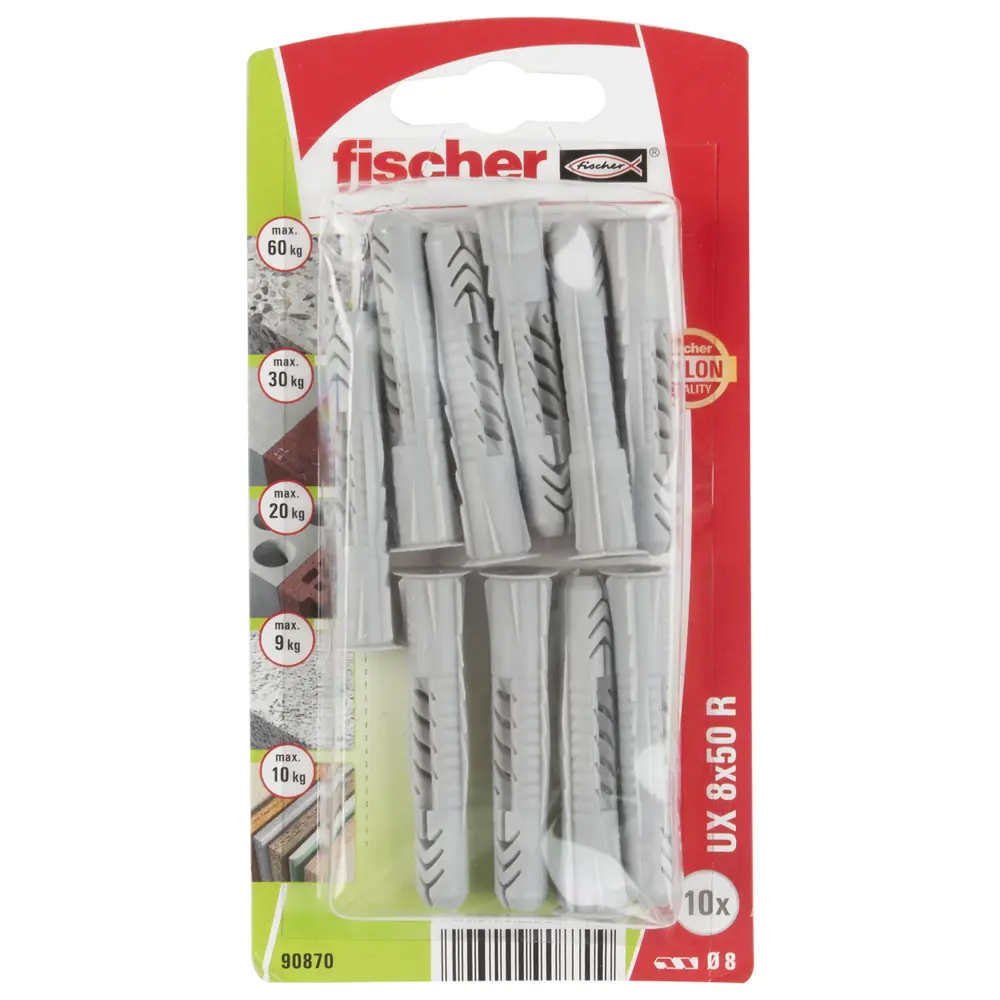 Дюбель универсальный Fischer UX с кромкой 8x50 мм нейлон 10 шт STLM-2108696 - Вид №1