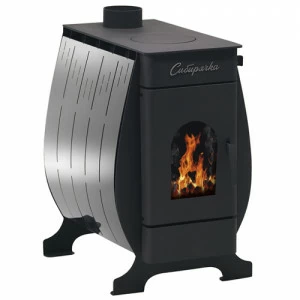 Отопительная печь НМК Сибирячка-6 с кожухом из нержавеющей стали