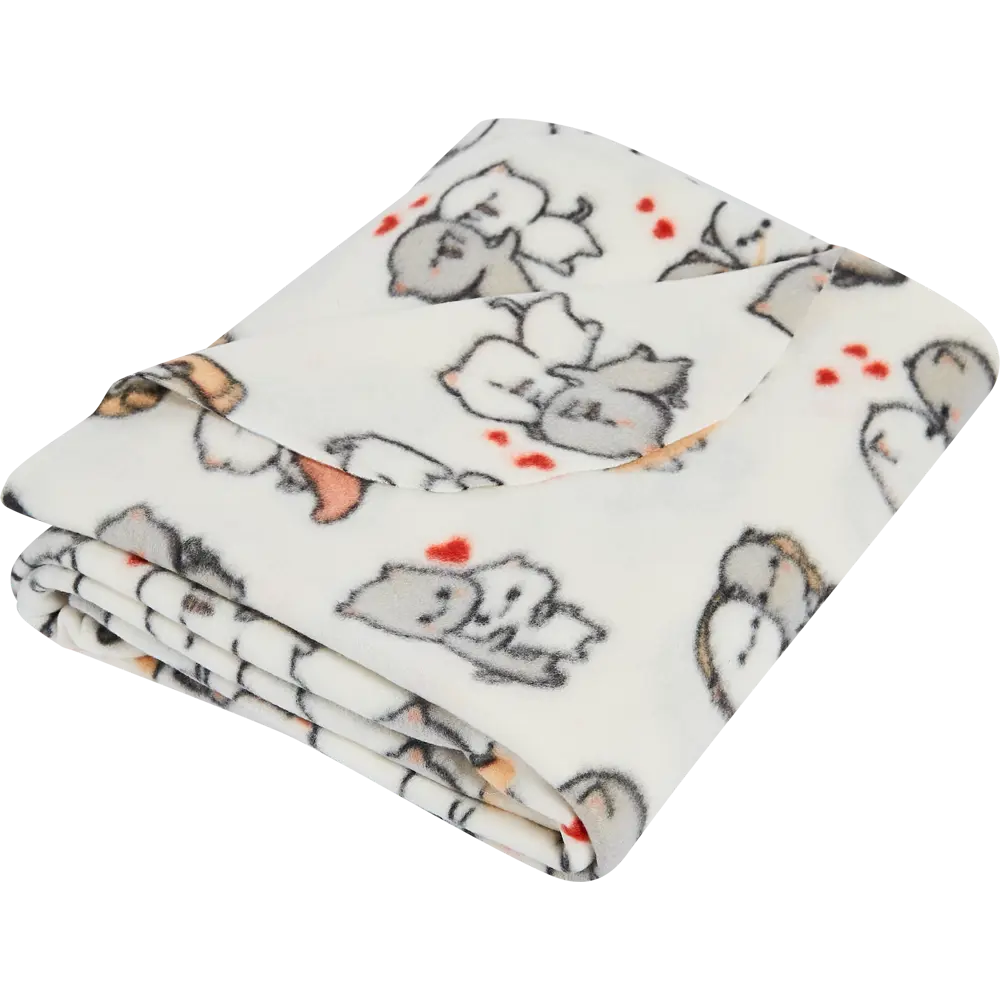 Плед Neko 120x150 см флис цвет белый Ardenza STLM-2046049