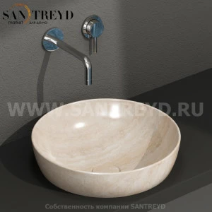 B6T38TR Встроенная раковина под столешницу круглая Ceramica Globo T-EDGE