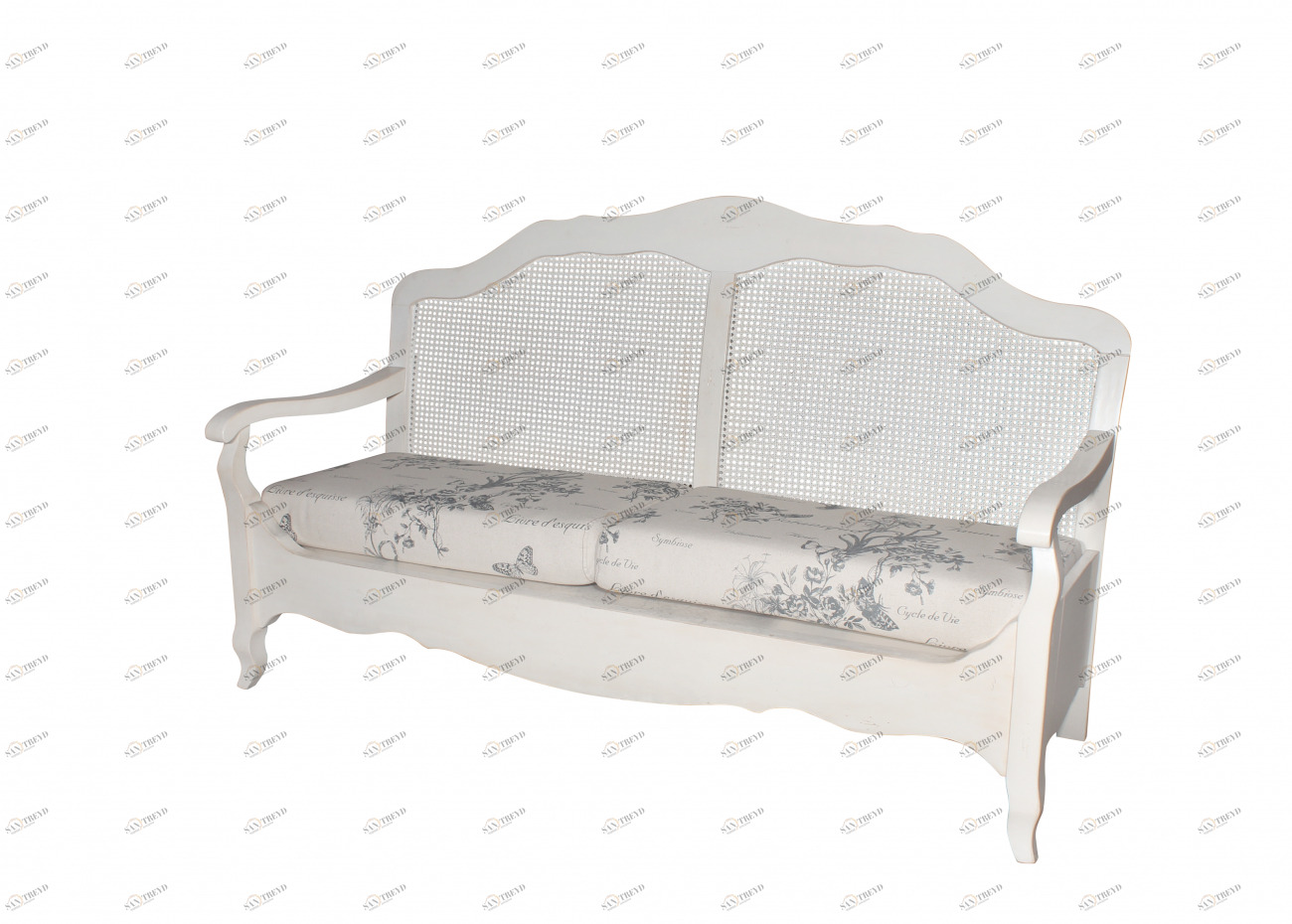 Скамейка деревянная серо-белая Mobilier de Maison ДОМАШНЯЯ ОБСТАНОВКА MOBILIER DE MAISON 017232 Белый;серый Santreyd 
