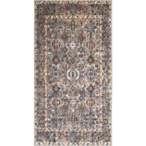 Ковер РОЯЛТАФТ Colaris серый с восточным принтом 80x150 см 89418242