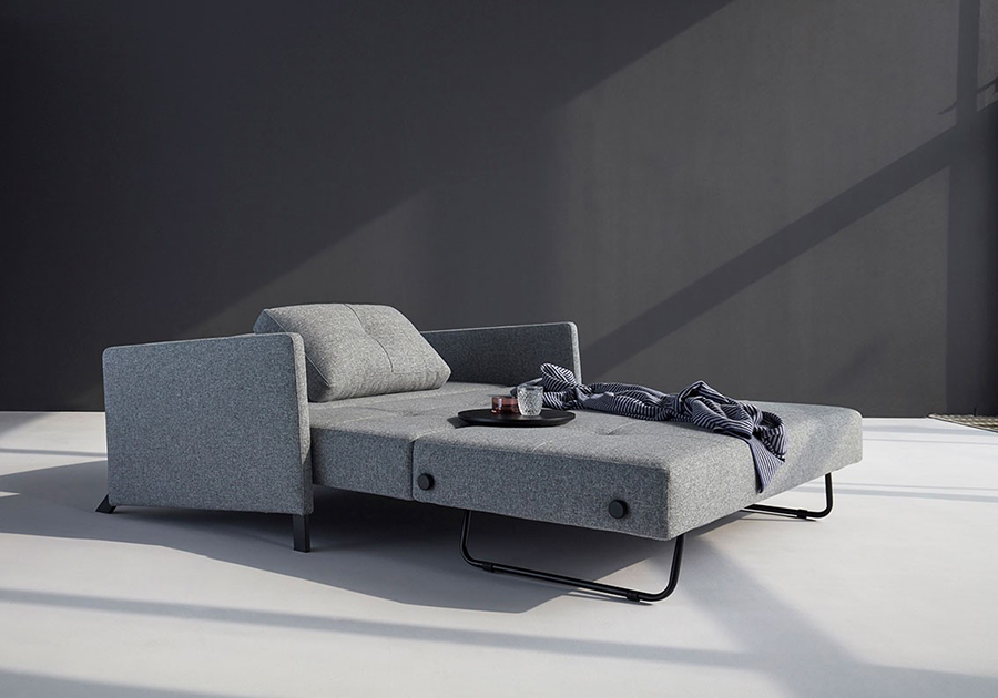 Диван Cubed 140 с подушками, подлокотниками Rests и черными ножками, гранит Innovation Living CUBEDS7 - Вид №3