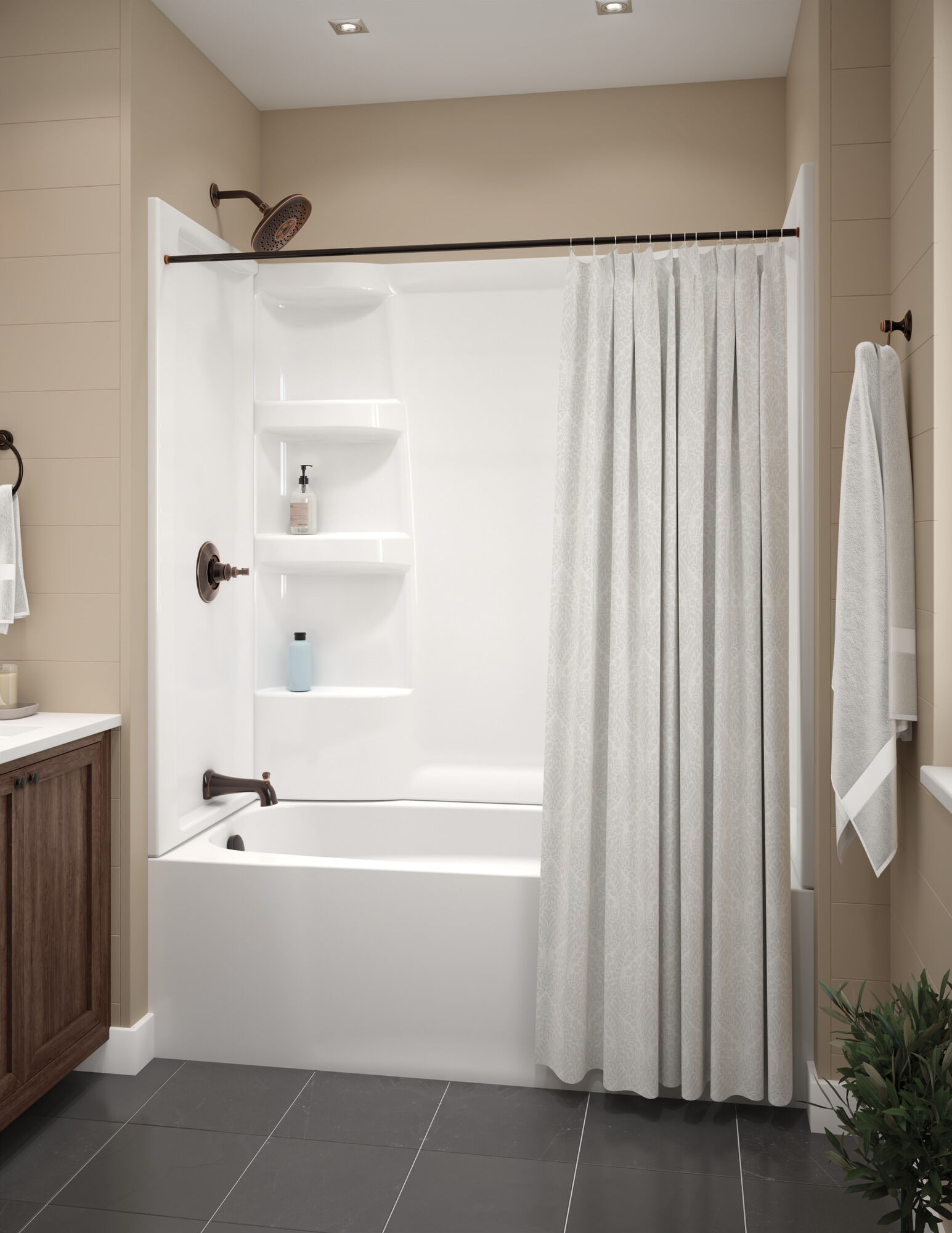 ProCrylic 60 дюймов x 30 дюймов Левая ванна Delta Faucet B10513-6030L-WH - Вид №3