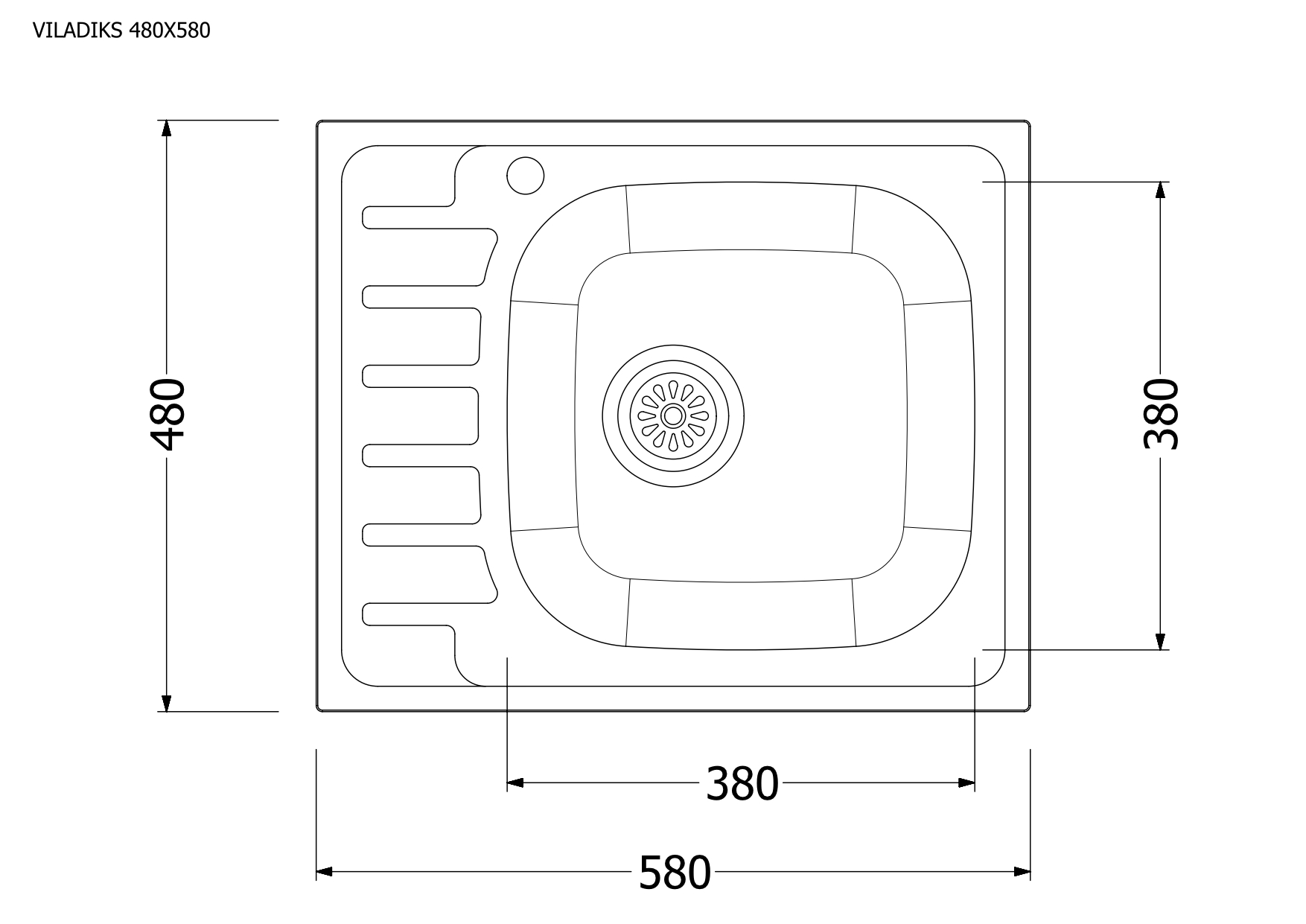 Мойка Владикс врезная 48х58 L-258