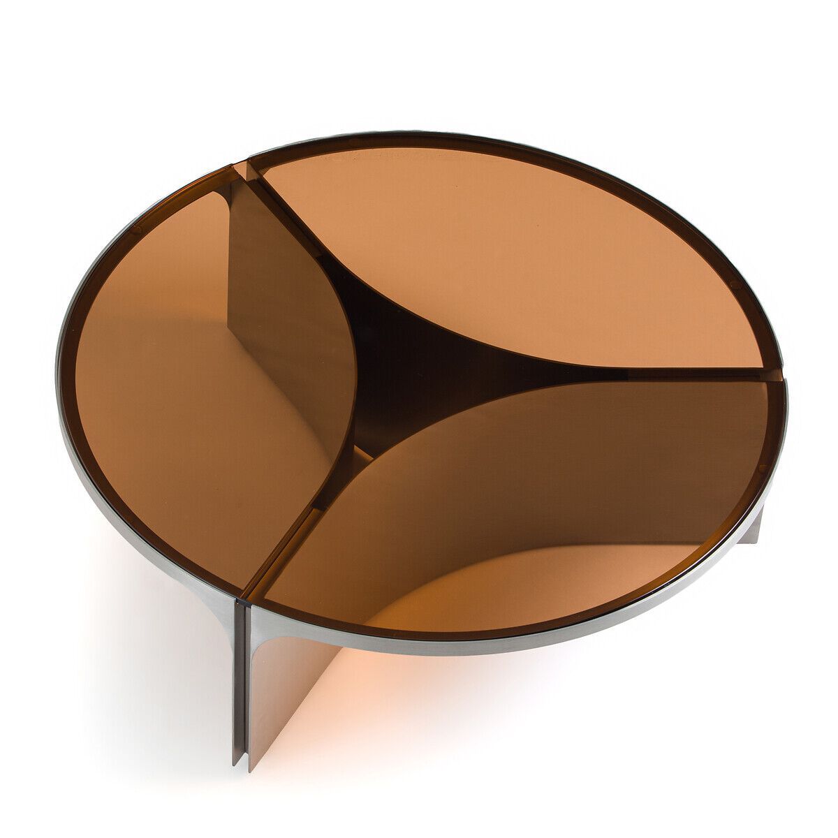 Круглый журнальный столик из нержавеющей стали и стекла AMPM Gira ARCH-00056850 - Вид №2