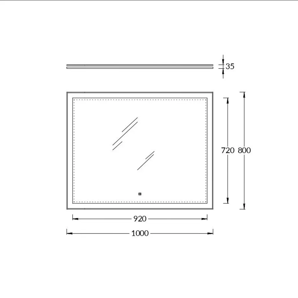 Зеркало универсальное Mi Plus с подсветкой 100x80 см цвет белый Santreyd STLM-2005469 - Вид №2