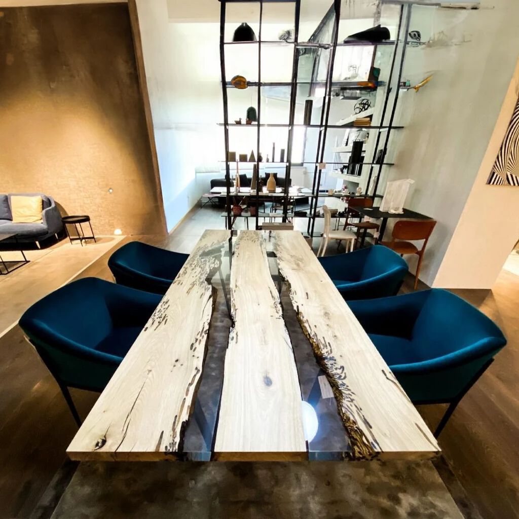 Прямоугольный стол из дуба и смолы alcarol Bricola ARCH-00147309 - Вид №1