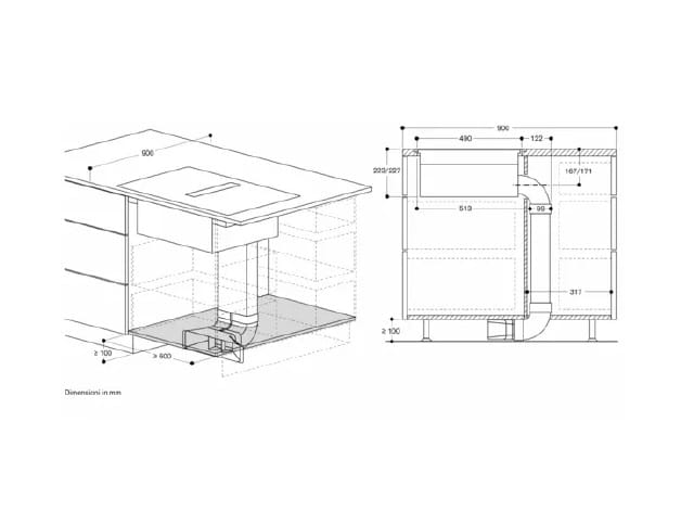 Индукционная плита со встроенной вытяжкой GAGGENAU серия 400 ARCH-00149475 - Вид №3