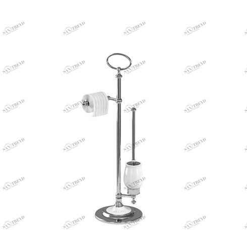 Держатель туалетной бумаги и керамической колбы с ёршиком, ХРОМ [ARCA41 CHR] Arcade Burlington ARCA41 CHR