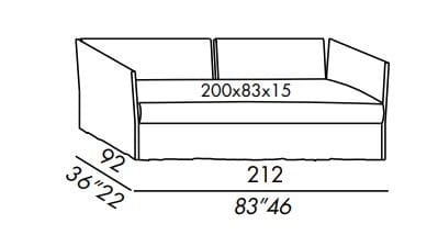 Одноместный диван-кровать из ткани Meridiani ARCH-00087192 - Вид №3