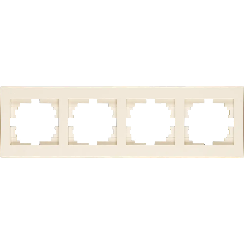 Рамка для розеток и выключателей Lezard Rain горизонтальная 4 поста цвет бежевый STLM-2039865
