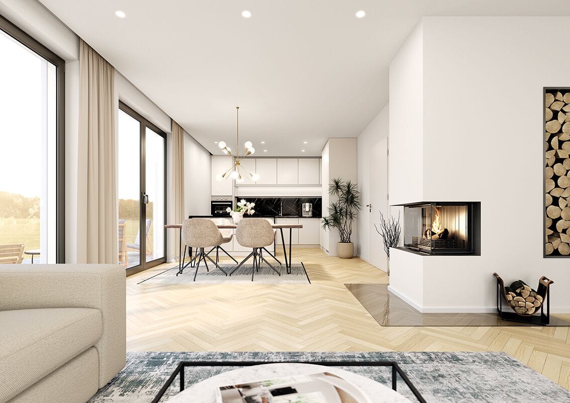 Стальной дровяной камин с тройным фасадом RÜEGG RAS ARCH-00082410 - Вид №1