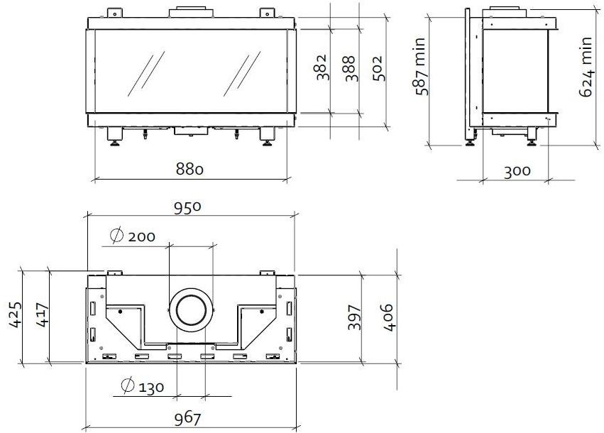 Stûv Трехсторонний газовый камин с панорамным остеклением Tulp sun-id-1373524 - Вид №1