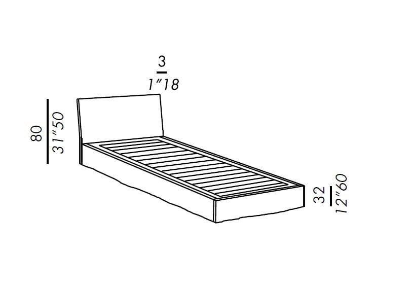 Съемная односпальная кровать из ткани Meridiani ARCH-00135867 - Вид №3