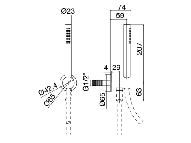 Термостатический набор для душа из нержавеющей стали с ручным душем Zazzeri Q316 ARCH-00054592 - Вид №3