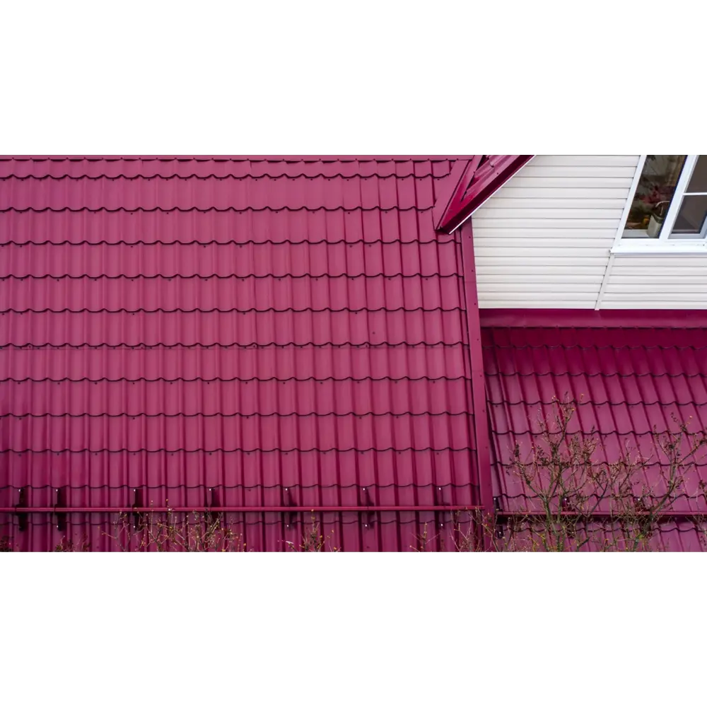 Металлочерепица 0.5 мм ГОСТ 1170x1180 мм RAL 3005 красный Grand Line STLM-2000970 - Вид №3