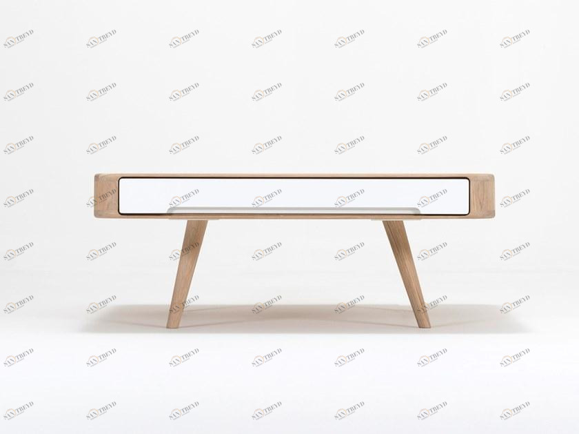 Gazzda Квадратный журнальный столик из дуба со встроенным ящиком Ena 020