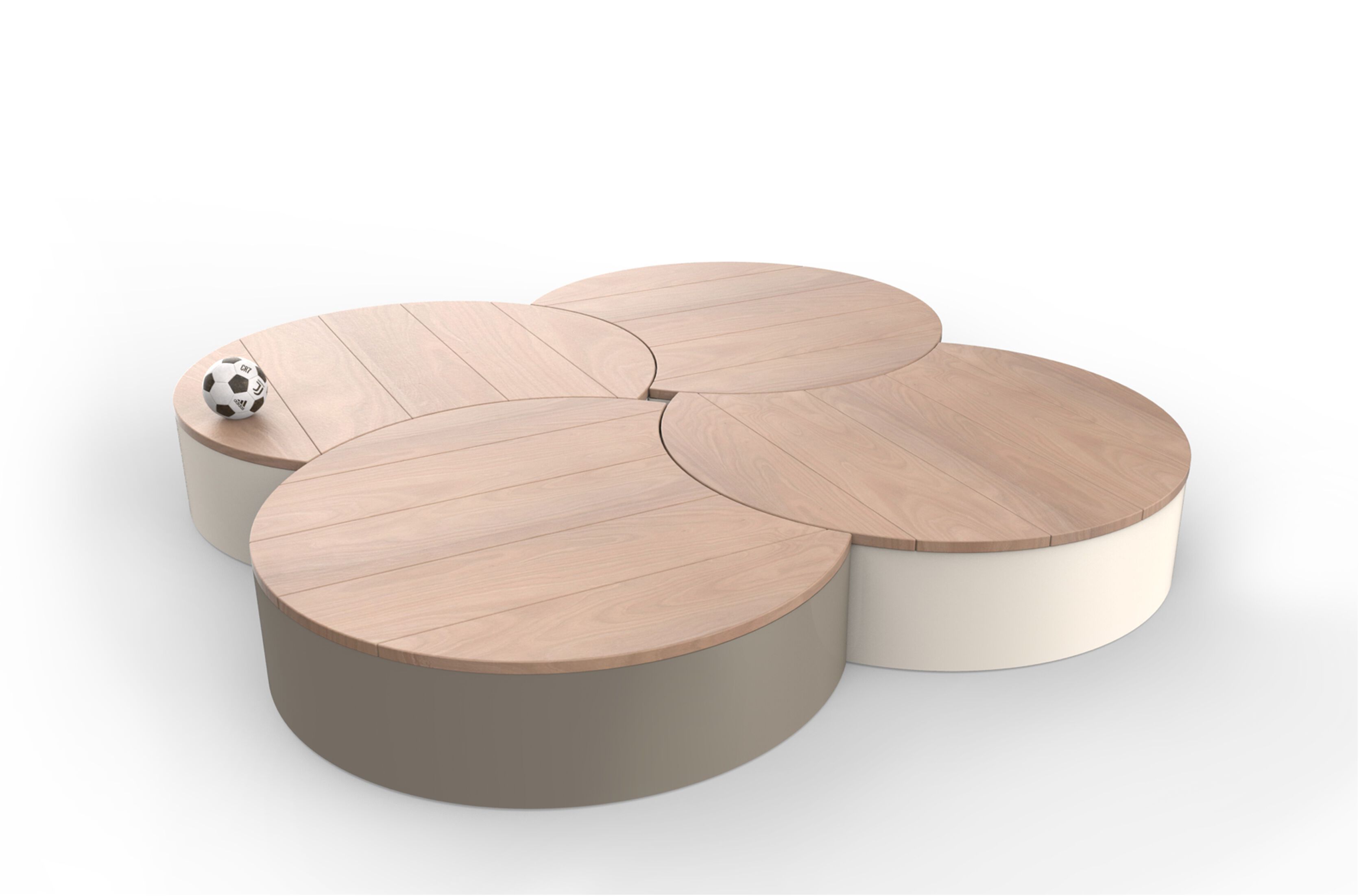 Секционная круглая скамейка из стали и дерева со встроенной плантатором CITYSì CIRCUS ARCH-00096184 - Вид №3