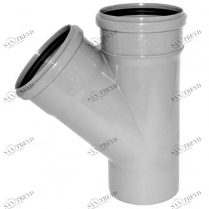 Тройник канализационный ПВХ Д110х110мм 45 градусов Политек 6277