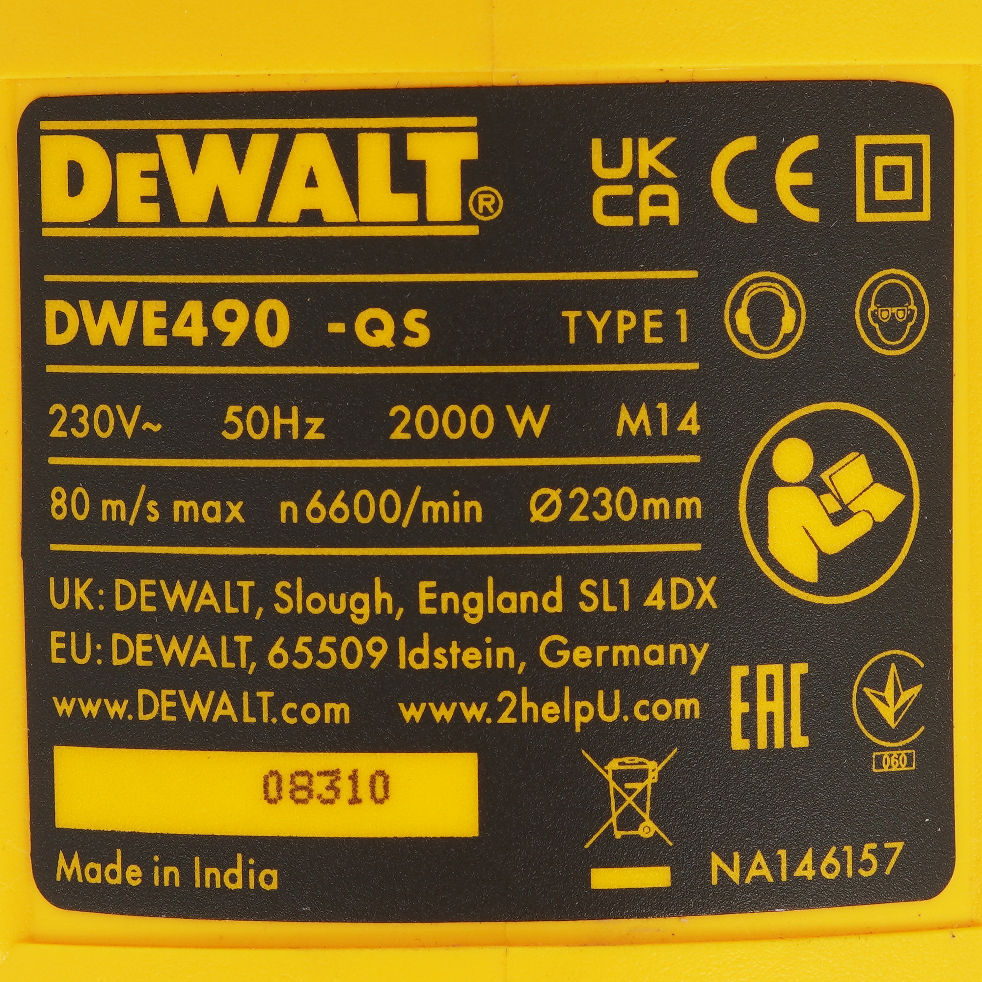 Углошлифовальная машина (УШМ) DeWalt DWE490 5443661 STDN-0059217 - Вид №4