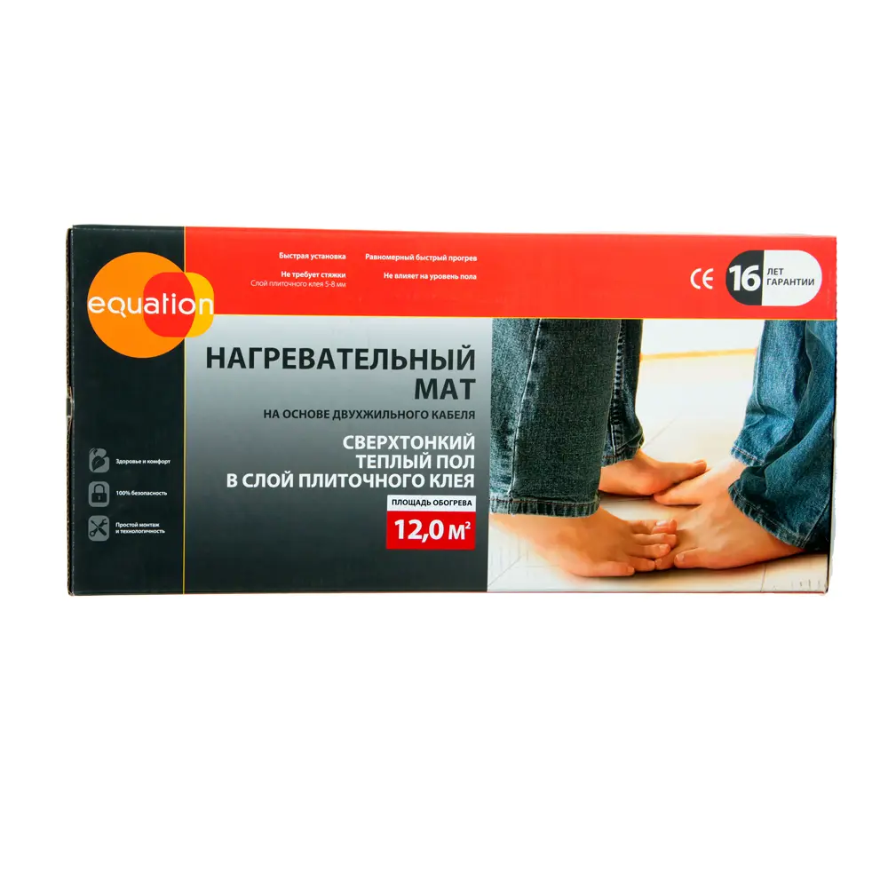 Нагревательный мат для теплого пола Equation 12 м², 1680 Вт STLM-2131807 - Вид №1