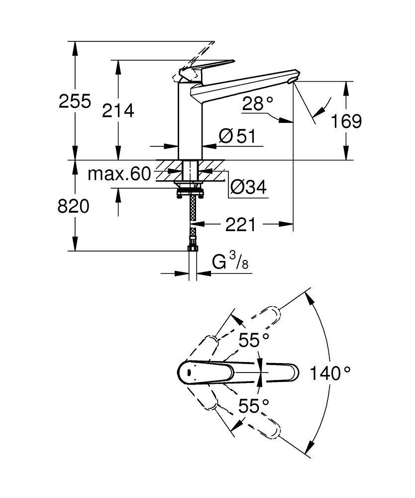 33312002 Смеситель для кухни Grohe Eurodisc Cosmopolitan - Вид №1