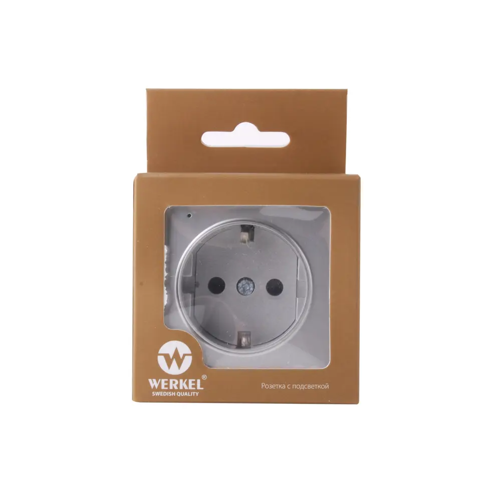 Розетка Werkel с подсветкой цвет серебряный Встраиваемые механизмы STLM-2133835 - Вид №2