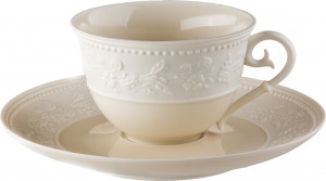10523393 JL Coquet Чашка чайная с блюдцем 160мл "Джорджия Айвори" Фарфор