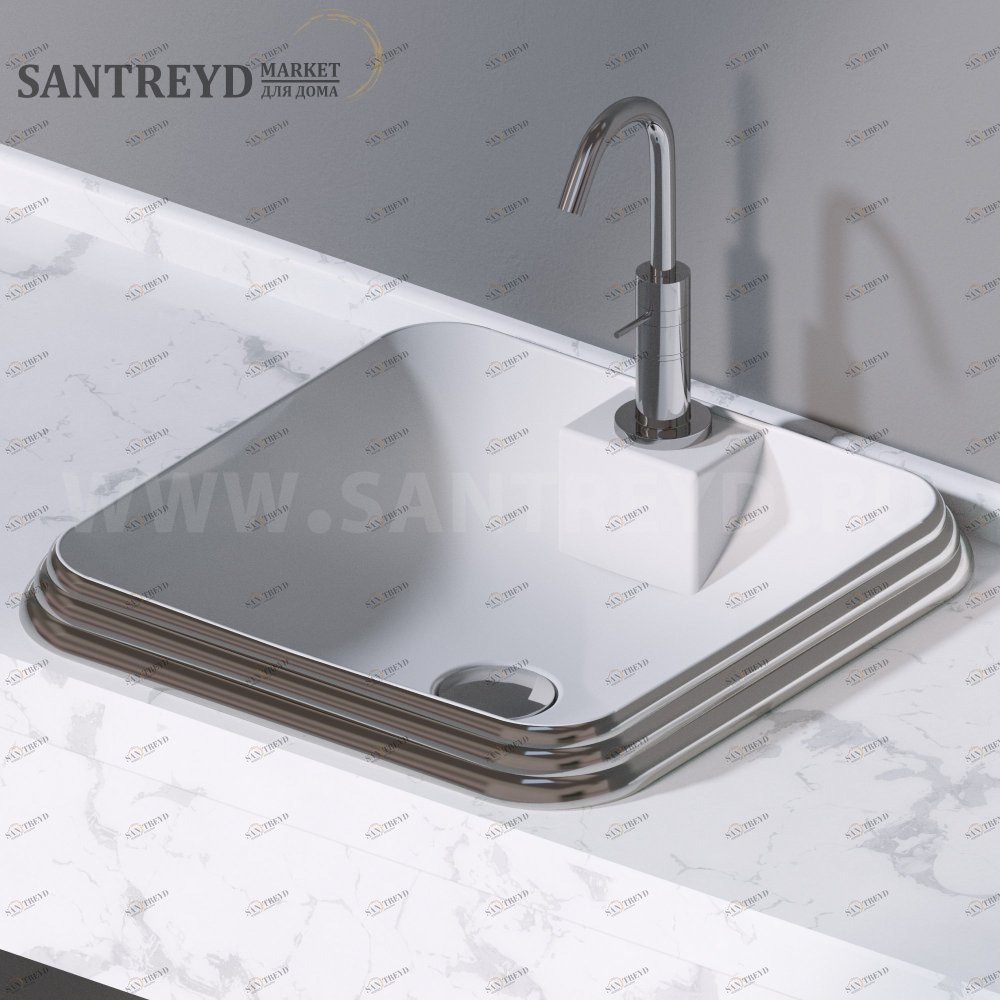 L610251 Накладная раковина под столешницу  квадратная A. e T. Italia GLASS AeT ITALIA