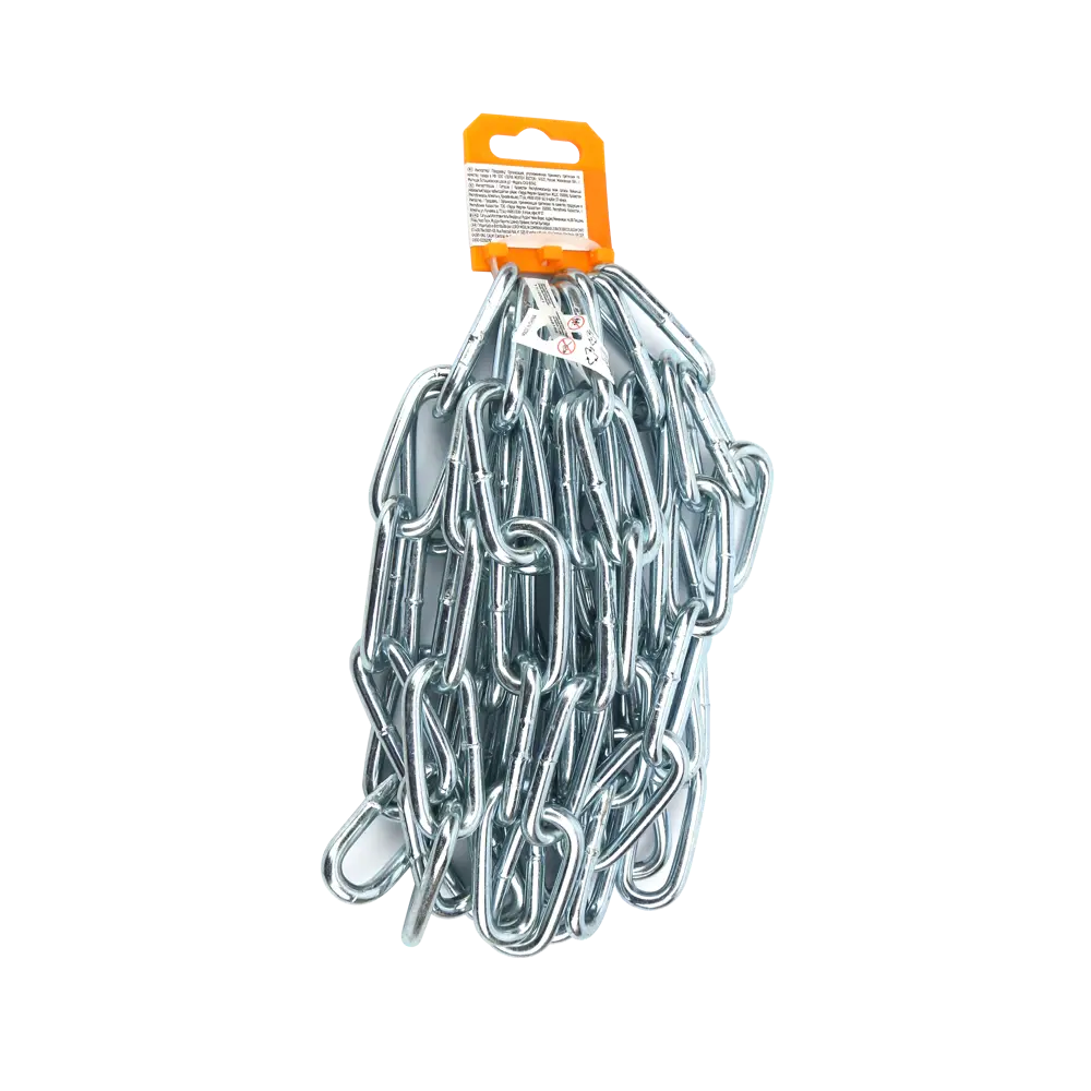 Цепь Standers оцинкованная сталь длинное звено 6 мм 2.5 м/уп STLM-2111818 - Вид №4