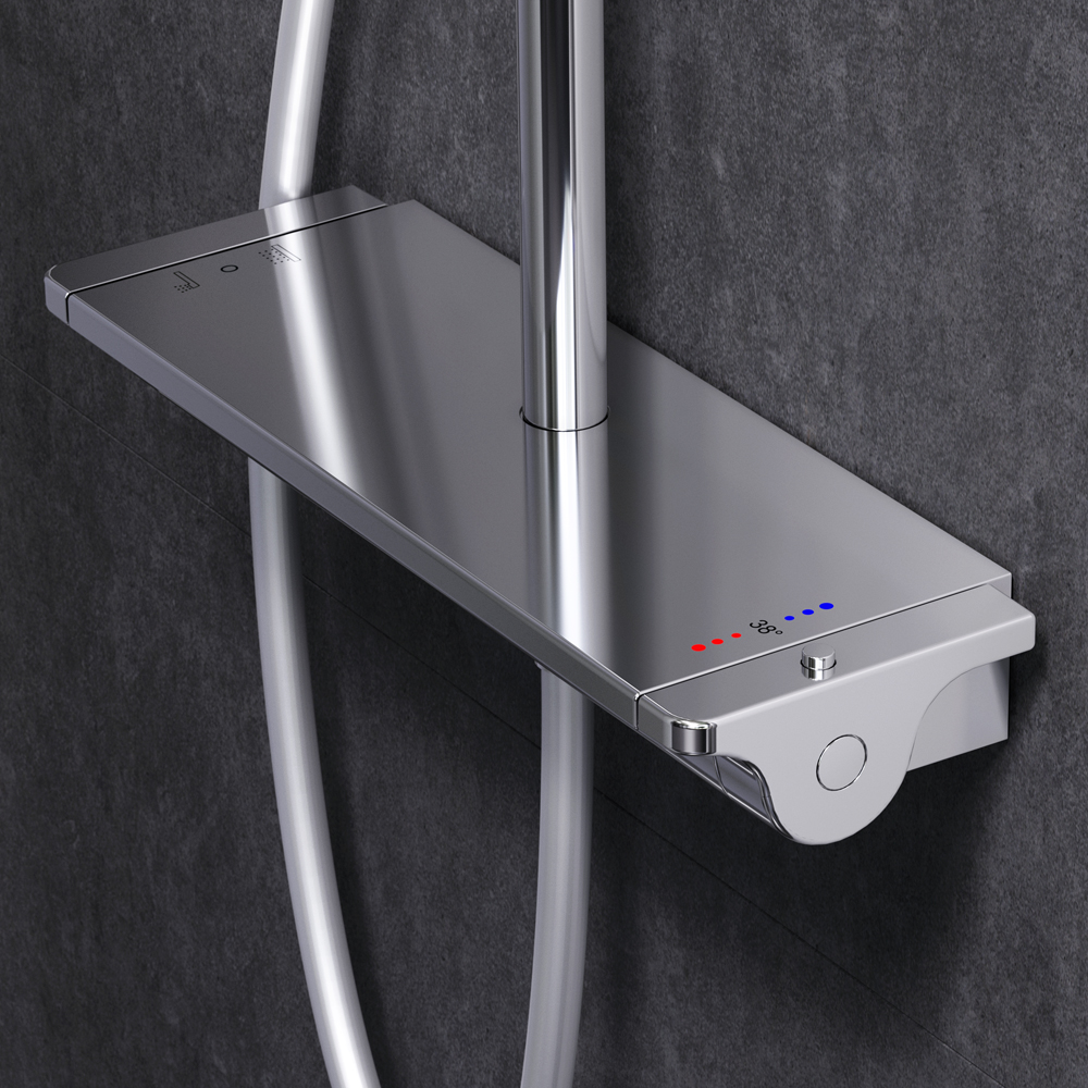 F0770A400 Spirit V2.0 душ.система набор: смеситель д/душа с термостатом верхн. душ d 250 мм ручн. AM.PM Spirit 2.0  - Вид №2